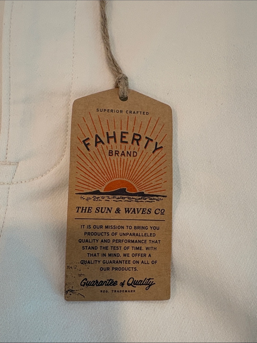NWT Faherty Stretch Terry Harbor Pants in Egret - Picture 2 of 10
